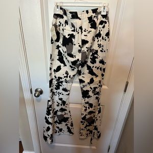 Altard State cowprint flare bell bottom jeans